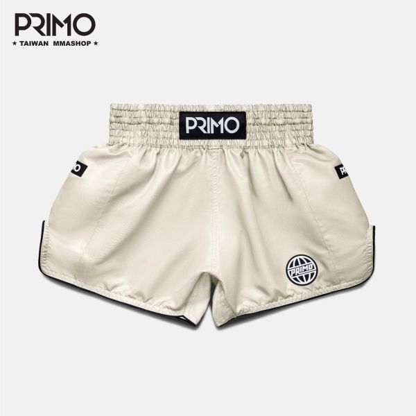 PRIMO ALTA 泰拳褲-米白 泰拳褲,泰拳褲推薦,PRIMO泰拳褲,古川小夫,格鬥運動用品,泰拳,拳擊,運動短褲