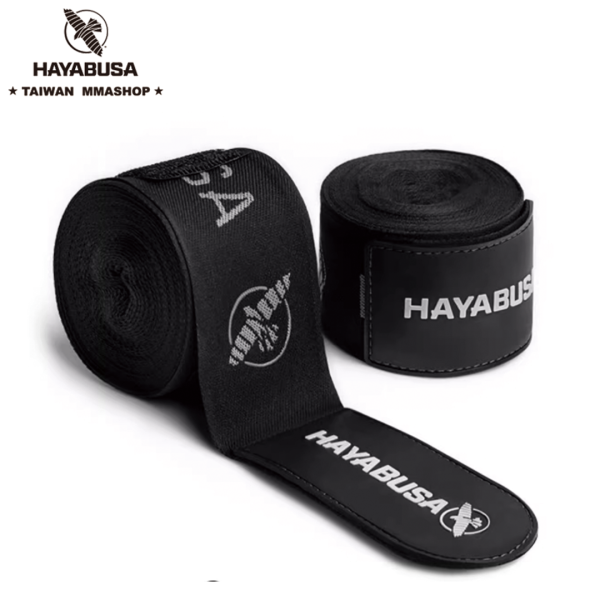 HAYABUSA LOGO手綁帶4.5M-黑白 手綁帶,拳擊手綁帶,手綁帶推薦,立技運動,立技運動手綁帶