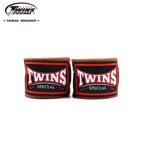 TWINS微彈手綁帶-棕 手綁帶挑選,拳擊手綁帶,手綁帶推薦,手綁帶差異,護具,拳擊,泰拳,手綁帶,運動防護,HAND WRAPS