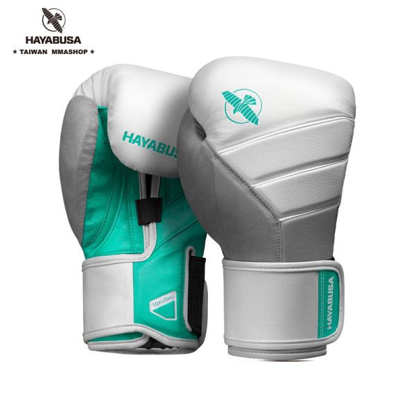 HAYABUSA T3拳套-白青 拳擊手套,拳套推薦,HAYABUSA,新手拳套,高保護性拳套,拳套挑選