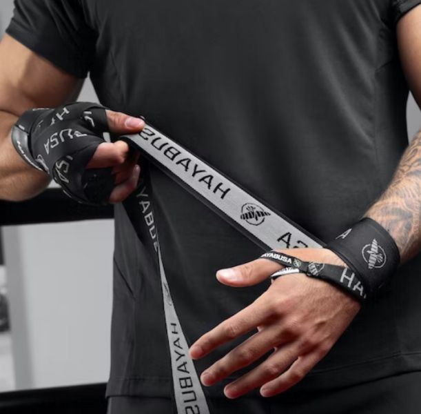 HAYABUSA LOGO手綁帶4.5M-黑白 手綁帶,拳擊手綁帶,手綁帶推薦,立技運動,立技運動手綁帶
