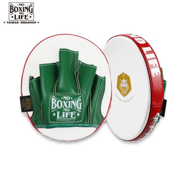 NO BOXING NO LIFE小靶-紅白綠 推薦靶具,NO BOXING NO LIFE, 小靶,靶具,剃刀靶,拳擊靶具,節奏靶,教練用