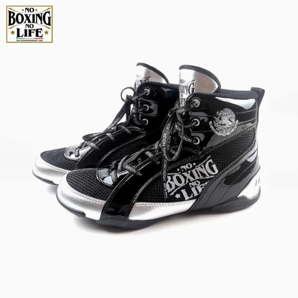 NO BOXING NO LIFE拳擊鞋-黑銀 拳擊鞋,拳擊鞋推薦,NO BOXING NO LIFE拳擊鞋,拳擊,拳擊裝備,古川小夫,格鬥運動用品