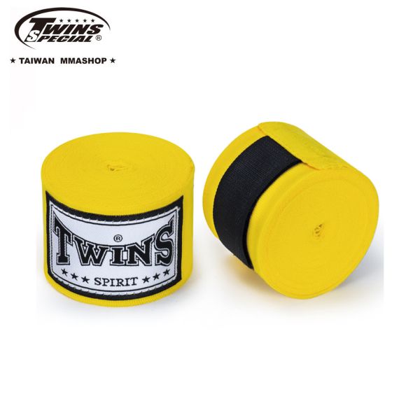 TWINS微彈手綁帶-黃 手綁帶挑選,拳擊手綁帶,手綁帶推薦,手綁帶差異,護具,拳擊,泰拳,手綁帶,運動防護,HAND WRAPS