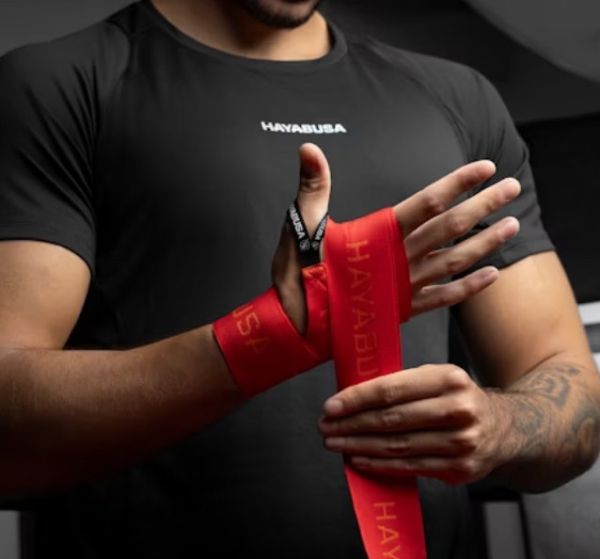 HAYABUSA LOGO手綁帶4.5M-紅 手綁帶,拳擊手綁帶,手綁帶推薦,立技運動,立技運動手綁帶