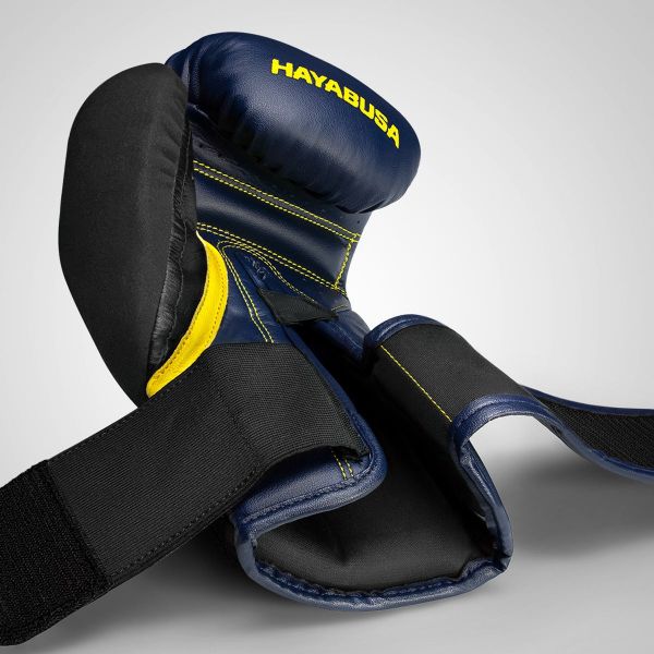 HAYABUSA T3拳套-深藍黃 拳擊手套,拳套推薦,HAYABUSA,新手拳套,高保護性拳套,拳套挑選
