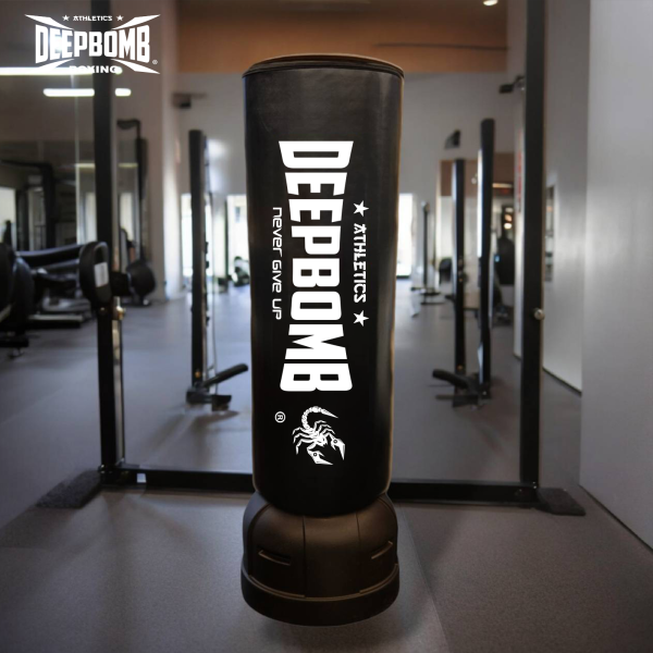 DEEPBOMB Standing Punching Bag-black/white DEEPBOMB standing punching bag, no drilling punching bag, home punching bag, gym punching bag, hotel gym equipment, luxury home gym, office fitness equipment, durable punching bag, standing punching b