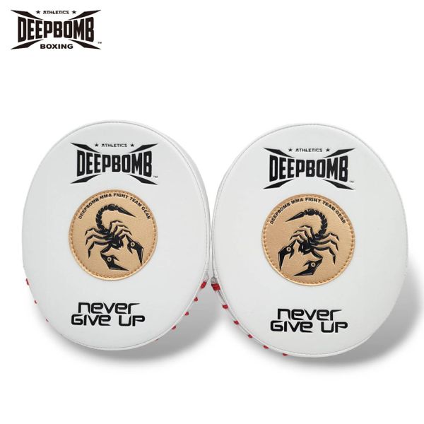 DEEPBOMB Top-Grain Leather Micro Focus Mitt-white/gold 