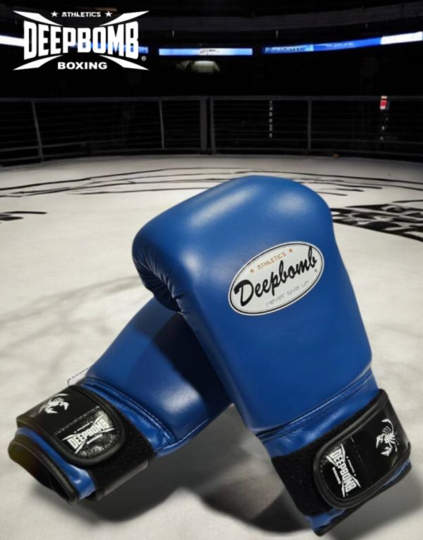 DEEPBOMB Lightning Boxing Gloves-blue DEEPBOMB, boxing gloves, boxing gear, DEEPBOMB Lightning, White Boxing Gloves, High-Quality Combat Gear, Premium Boxing Gloves, Durable Training Gloves, Top-Quality Leather Gloves, Professional Boxing
