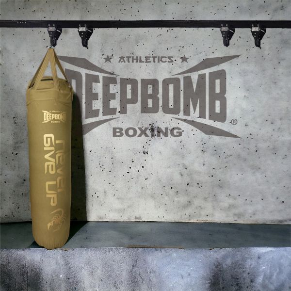 DEEPBOMB Punching Bag-olive green/gold DEEPBOMB punching bag, premium punching bag, microfiber leather punching bag, realistic punching experience, high-density cotton filling, even weight distribution, durable punching bag, antibacterial