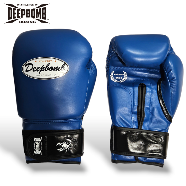 DEEPBOMB Lightning Boxing Gloves-blue DEEPBOMB, boxing gloves, boxing gear, DEEPBOMB Lightning, White Boxing Gloves, High-Quality Combat Gear, Premium Boxing Gloves, Durable Training Gloves, Top-Quality Leather Gloves, Professional Boxing