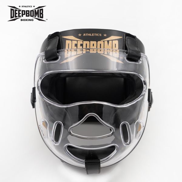 DEEPBOMB Face Shield Head Guard-black/gold 