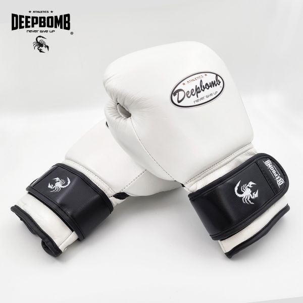 DEEPBOMB Lightning Boxing Gloves-white DEEPBOMB, boxing gloves, boxing gear, DEEPBOMB Lightning, White Boxing Gloves, High-Quality Combat Gear, Premium Boxing Gloves, Durable Training Gloves, Top-Quality Leather Gloves, Professional Boxing