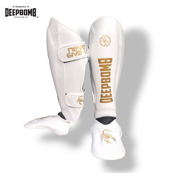 DEEPBOMB Shin Guard-white/gold 