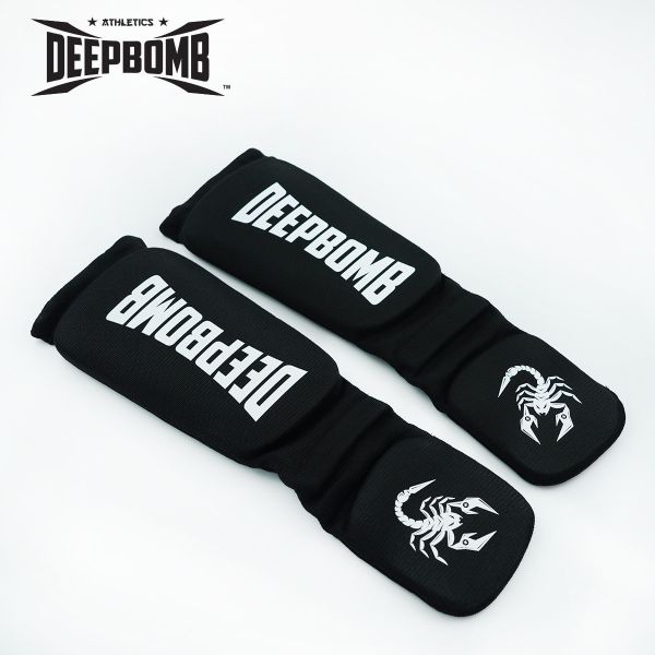 DEEPBOMB Cotton Shin Guards-black/white 