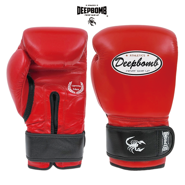 DEEPBOMB Lightning Boxing Gloves Red Comprehensive Protection 100