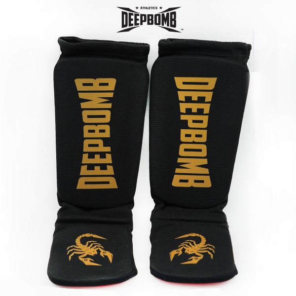 DEEPBOMB Cotton Shin Guards-black/gold 