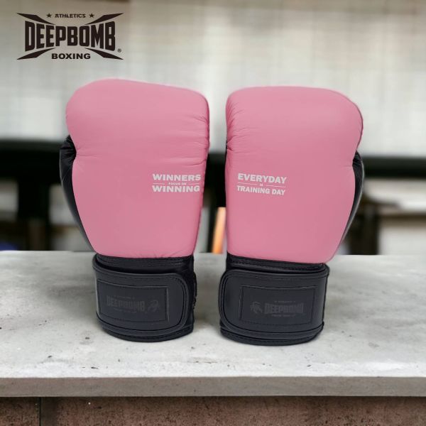 DEEPBOMB Hipster boxing gloves-pink DEEPBOMB Hipster Boxing Gloves, high-value boxing gloves, Muay Thai inspired gloves, handcrafted boxing gloves, odor-resistant boxing gloves, women’s boxing gloves, synthetic leather gloves, stylish b