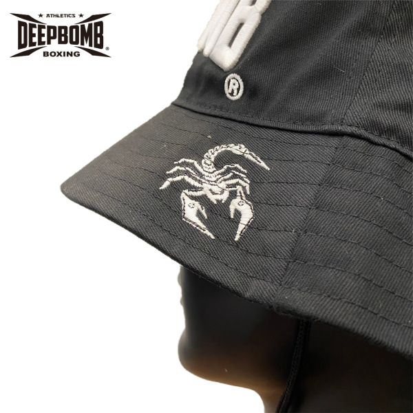 DEEPBOMB Commemorative Bucket Hat DEEPBOMB, Commemorative Bucket Hat, fighter cap, 3D embroidered logo, breathable mesh, black and white color scheme, stylish hat, sports cap