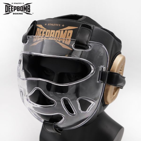 DEEPBOMB Face Shield Head Guard-black/gold 