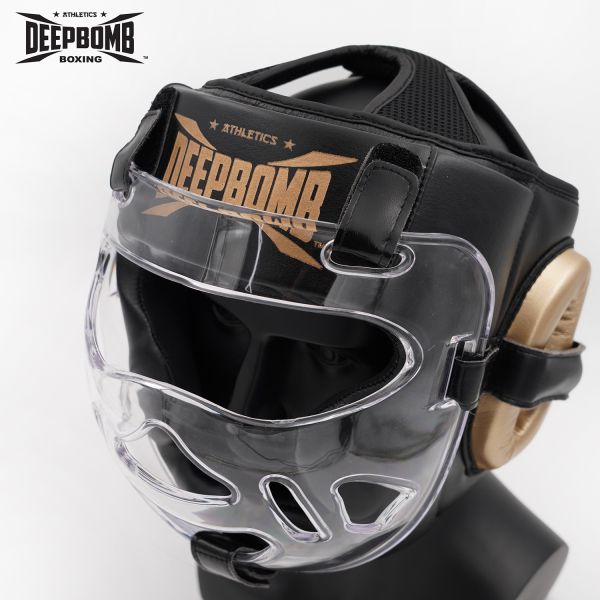 DEEPBOMB Face Shield Head Guard-black/gold 