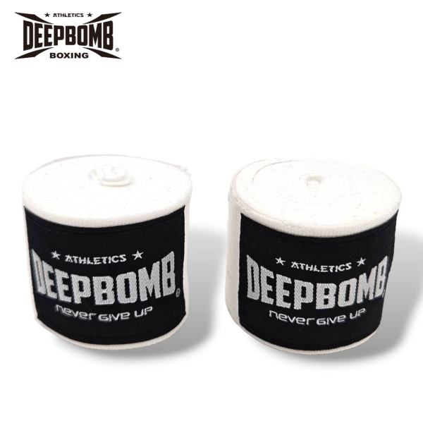 DEEPBOMB Hand Wraps-white DEEPBOMB, Hand wraps, boxing, MUAY THAI, protective gear