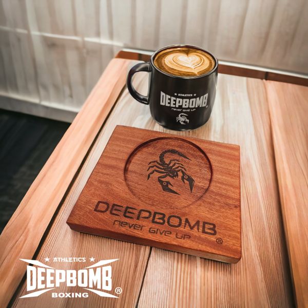 DEEPBOMB Commemorative Coffee Mug DEEPBOMB, commemorative coffee mug, 500ml, insulated wooden base, durable, easy to clean, never give up, personal use, gifting