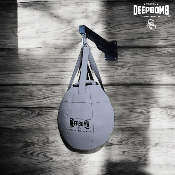 DEEPBOMB ROUND PUNCHING BAG-gray/black DEEPBOMB round punching bag, uppercut training, boxing training tools, professional punching bag, boxing training equipment, durable punching bag, buy punching bag, recommended punching bag, punching