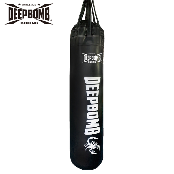 DEEPBOMB Punching Bag-black/white DEEPBOMB punching bag, premium punching bag, microfiber leather punching bag, realistic punching experience, high-density cotton filling, even weight distribution, durable punching bag, antibacterial