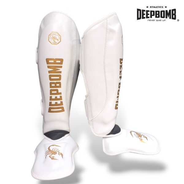 DEEPBOMB Shin Guard-white/gold 