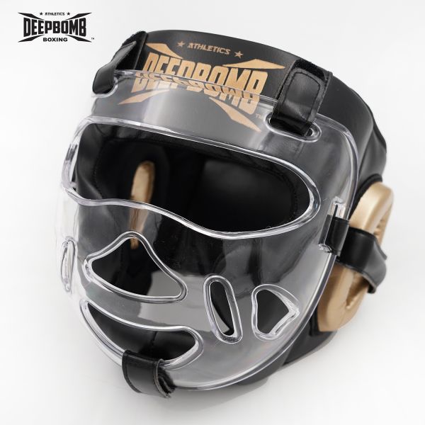 DEEPBOMB Face Shield Head Guard-black/gold 