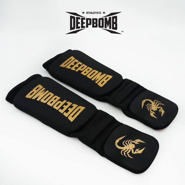 DEEPBOMB Cotton Shin Guards-black/gold 