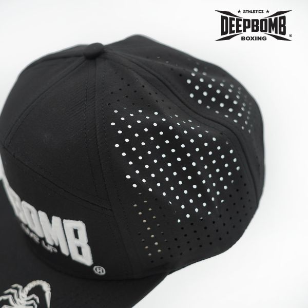 DEEPBOMB Commemorative Skateboard Cap DEEPBOMB, Commemorative Skateboard Cap, fighter cap, 3D embroidered logo, breathable mesh, black and white color scheme, stylish hat, sports cap
