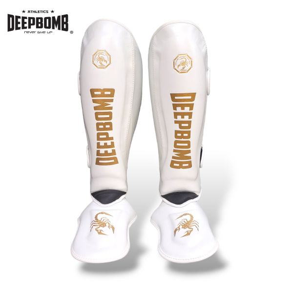 DEEPBOMB Shin Guard-white/gold 