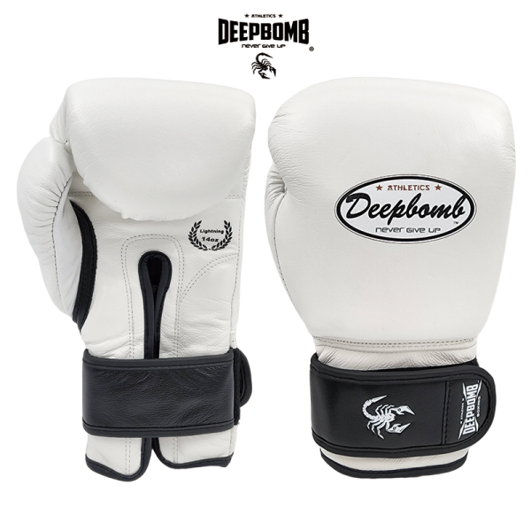 DEEPBOMB Lightning Boxing Gloves-white DEEPBOMB, boxing gloves, boxing gear, DEEPBOMB Lightning, White Boxing Gloves, High-Quality Combat Gear, Premium Boxing Gloves, Durable Training Gloves, Top-Quality Leather Gloves, Professional Boxing