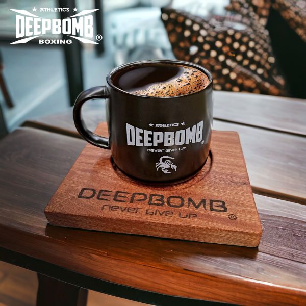 DEEPBOMB Commemorative Coffee Mug DEEPBOMB, commemorative coffee mug, 500ml, insulated wooden base, durable, easy to clean, never give up, personal use, gifting