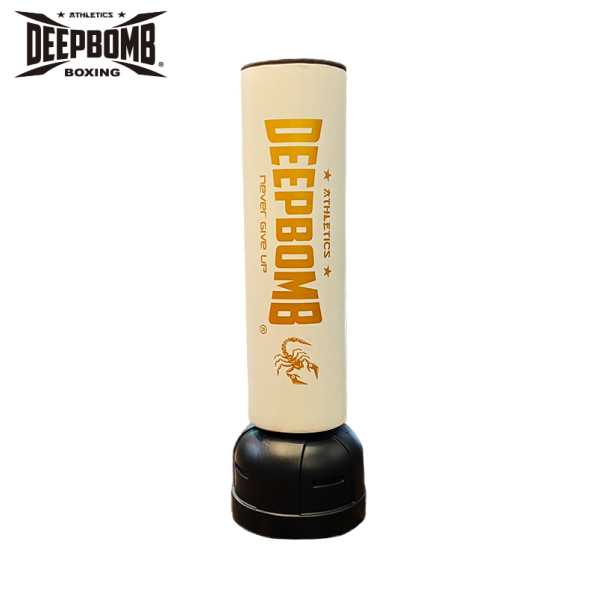 DEEPBOMB Standing Punching Bag-white/gold DEEPBOMB standing punching bag, no drilling punching bag, home punching bag, gym punching bag, hotel gym equipment, luxury home gym, office fitness equipment, durable punching bag, standing punching b