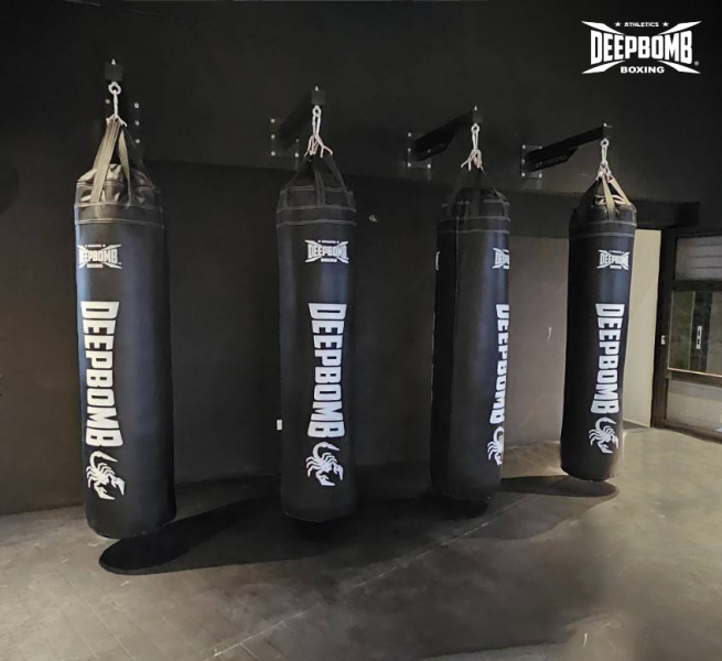 DEEPBOMB Punching Bag-black/white DEEPBOMB punching bag, premium punching bag, microfiber leather punching bag, realistic punching experience, high-density cotton filling, even weight distribution, durable punching bag, antibacterial
