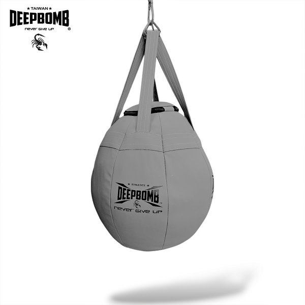 DEEPBOMB ROUND PUNCHING BAG-gray/black DEEPBOMB round punching bag, uppercut training, boxing training tools, professional punching bag, boxing training equipment, durable punching bag, buy punching bag, recommended punching bag, punching