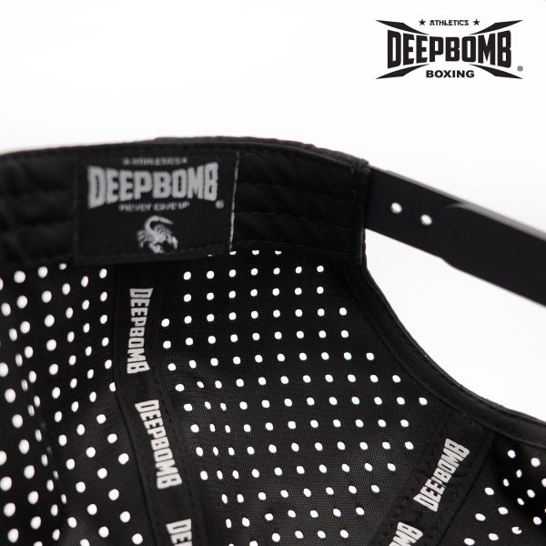 DEEPBOMB Commemorative Skateboard Cap DEEPBOMB, Commemorative Skateboard Cap, fighter cap, 3D embroidered logo, breathable mesh, black and white color scheme, stylish hat, sports cap