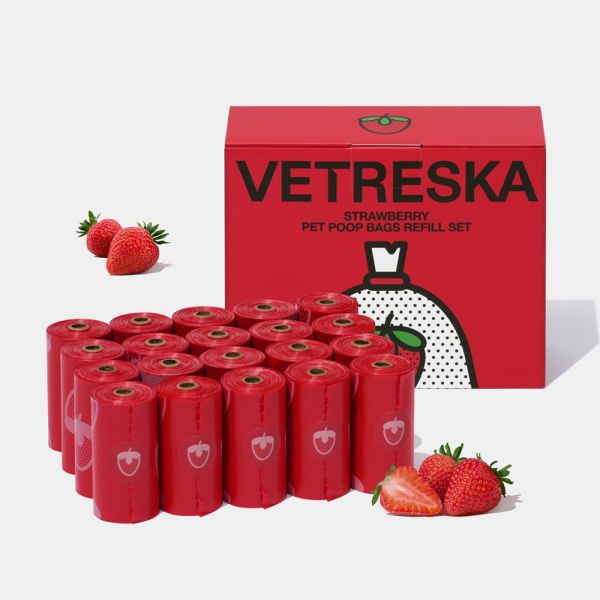 【Vetreska未卡】草莓拾便器套裝/撿便袋/撿便器/環保材質 撿便袋,拾便袋,狗撿便,環保,狗垃圾袋