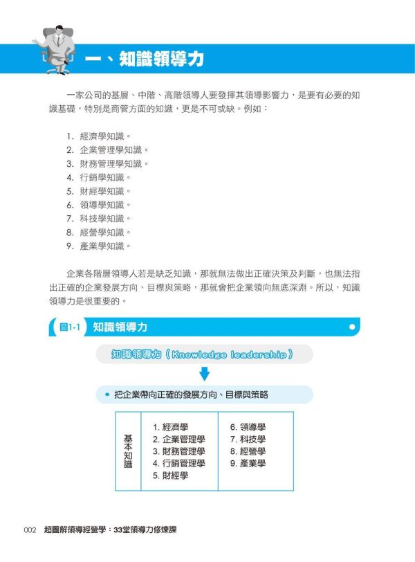 【超圖解領導經營學：33堂領導力修煉課】 超圖解領導經營學：33堂領導力修煉課,五南圖書,超圖解系列,財經,商管,統計,管理,一般管理,領導力,經營力,經營理念,領導者特質,