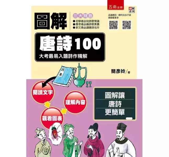【圖解唐詩100】大考最易入題詩作精解 圖解唐詩100：大考最易入題詩作精解,圖解系列,五南圖書,專業用書,唐詩,詩詞,中國文學,
