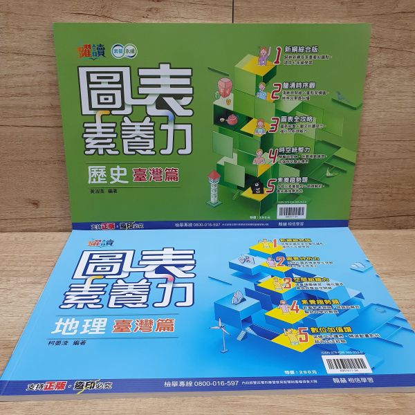 圖表素養力(地理臺灣篇+歷史臺灣篇)共兩冊 圖表素養力(地理臺灣篇+歷史臺灣篇),翰林,歷史,地理,地圖,