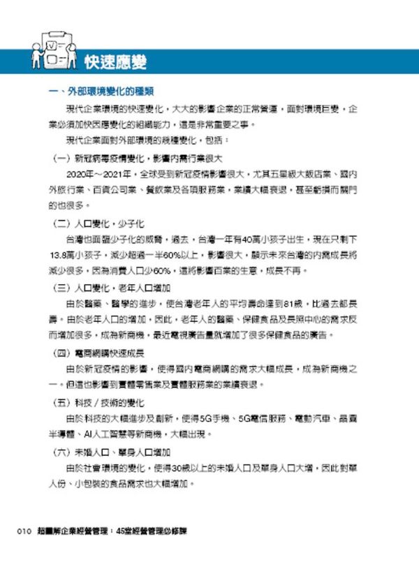 【超圖解企業經營管理：45堂經營管理必修課】 超圖解企業經營管理：45堂經營管理必修課,五南圖書,超圖解系列,財經,商管,統計,管理,一般管理,新商機,企業教育訓練,財務,廣告,策略,組織,行銷,管理學,人力資源學,行銷學,財務管理學,策略管理學,生產管理學