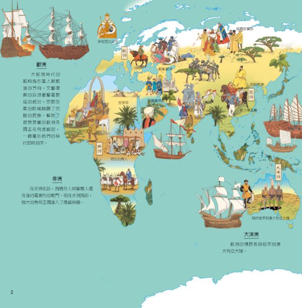 【用全景地圖學世界史】上+下冊 全景圖,世界歷史,大圖,跨頁圖,