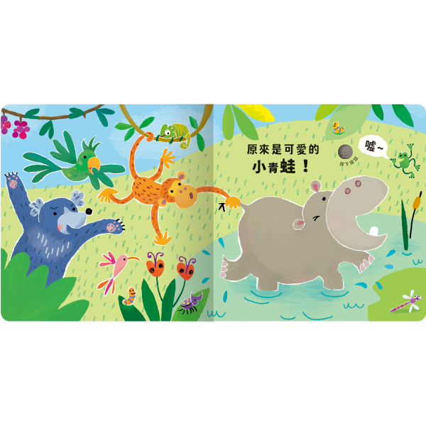 【Never guji —河馬搔搔癢！】 Never guji,搔搔癢,小豬,小熊,鯊魚,馴鹿,大象,猴子,老虎,乳牛,幽靈,犀牛,北極熊,企鵝,大猩猩,鱷魚,骷髏,觸摸書,玩具書,有聲書,禾流文創,Usborne出版社,Usborne Touch-Feely Sound books,操作書,0~6歲,學齡前,幼稚園,新生兒禮物,