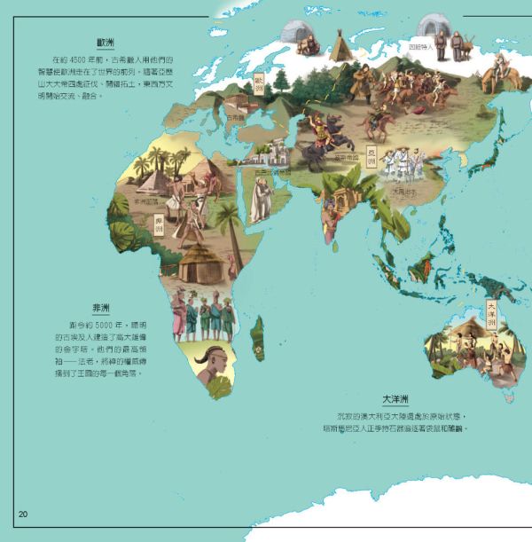 【用全景地圖學世界史】上+下冊 全景圖,世界歷史,大圖,跨頁圖,