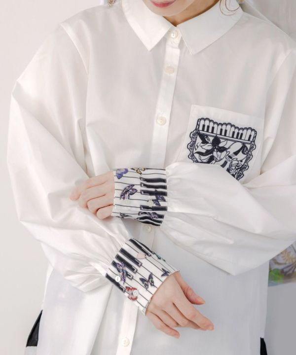 樂の美刺繡造型襯衫 