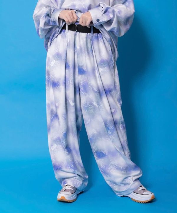 暈染/格子兔塗鴉褲 